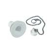 Bonde avec bouchon et chainette droite tuyau 19 mm perçage 25 mm