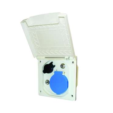 Socle encastrable 230 V/12 V/Antenne/Satellite