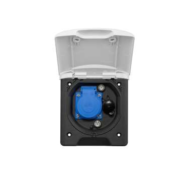 Boîtier extérieur 230V femelle Shucho 16A + 12V + 2 SAT
