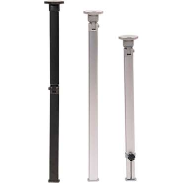 Pied de table télescopique 650/750 mm en aluminium articulation haute gris argent
