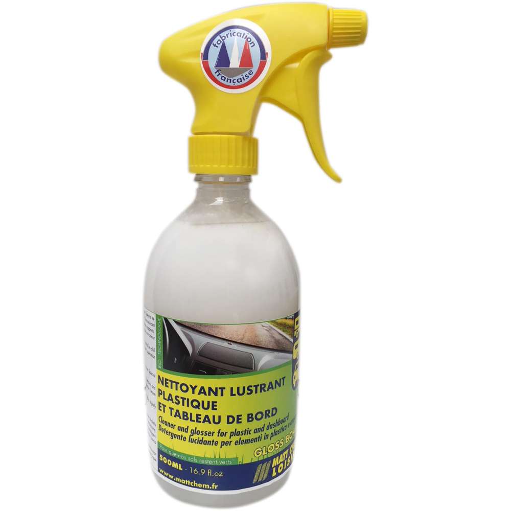 Nettoyant lustrant plastique et tableau de bord