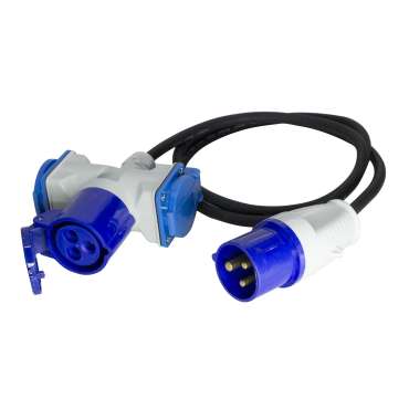 Prolongateur 1,20m prises triple M CEE / F CEE+2 F schuko H07RN-F 3G1.5MM²