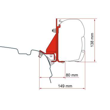 Kit adaptateur F45 VW T5/T6 Combi Rail Bracket (for rail Reimo, Brandrup, Vamoose )