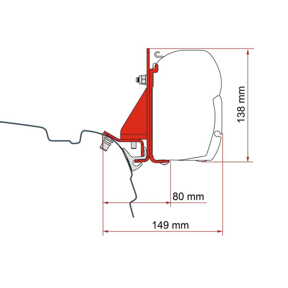 Kit adaptateur F45 VW T5/T6 Combi Rail Bracket (for rail Reimo, Brandrup, Vamoose )