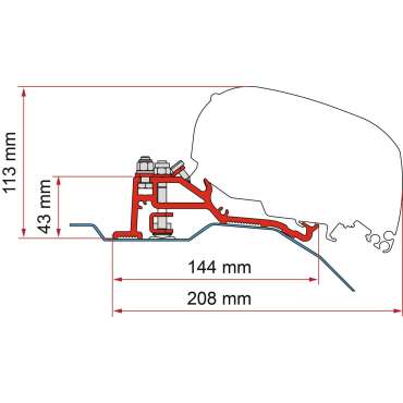 Kit adaptateur F80 Ducato H2 Skyroof