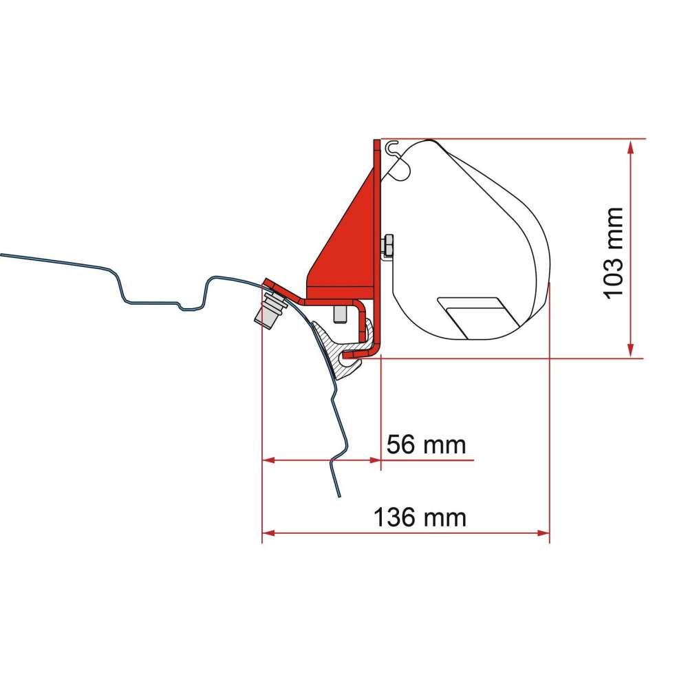 Kit adaptateur F35 VW T5/T6 Combi Rail Bracket (for rail Reimo, Brandrup, Vamoose )