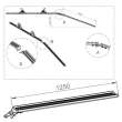Rampe pour rail à vélo avec une longueur de 1250 mm