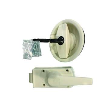 Serrure ronde Europa à poignée avec clés et barillet - Blanc crème/Blanc crème