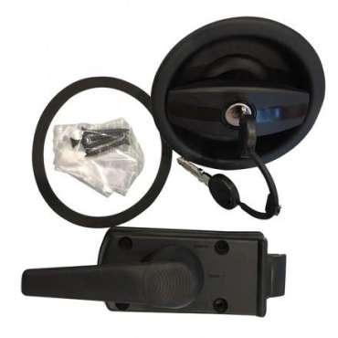 Serrure ronde Europa à poignée - Noir/Noir