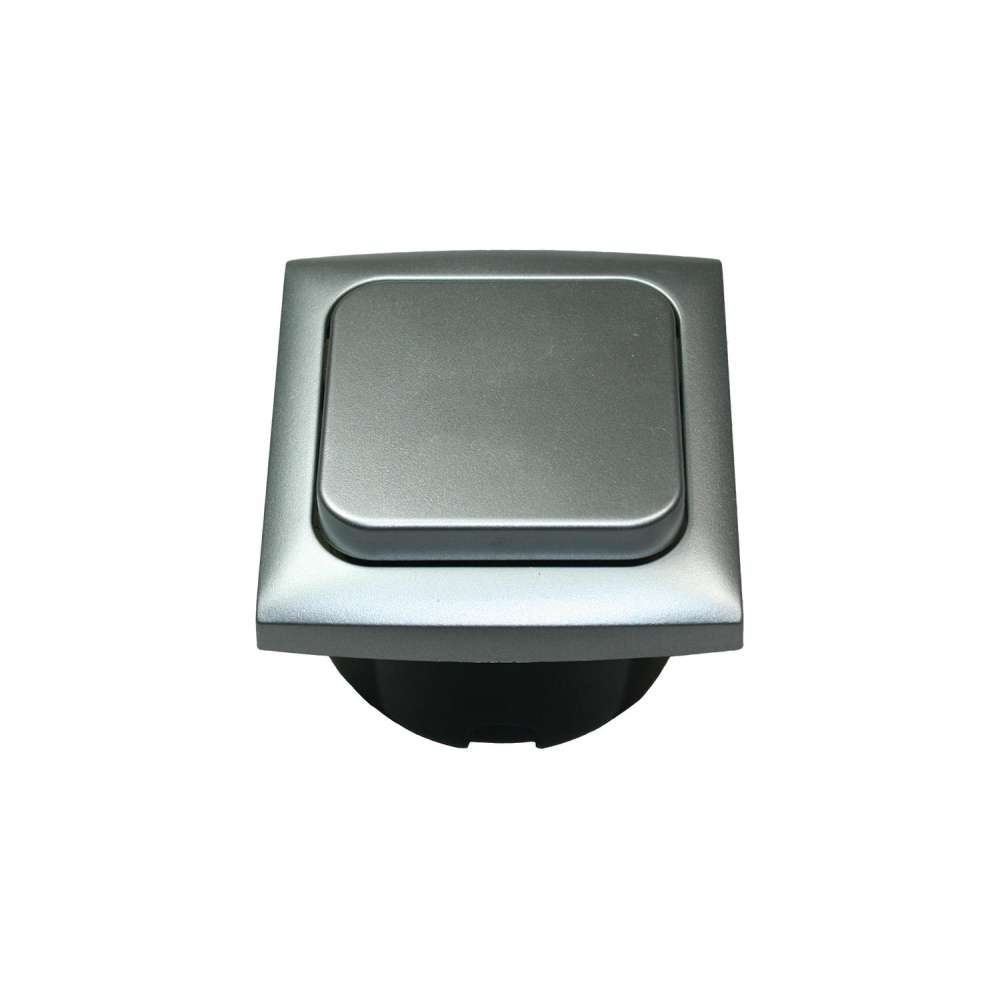 Interrupteur + entourage + cabochon - Argenté