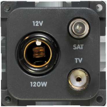 Prise 12 V TV + satellite grise