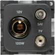 Prise 12 V TV + satellite grise