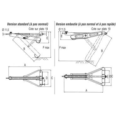 Vérin à semelle articulée