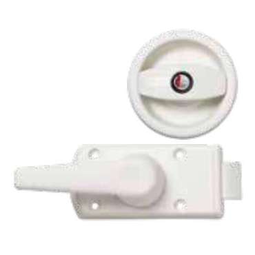 Serrure ronde Economica à poignée avec clés et barillet - Blanc pur/Blanc pur