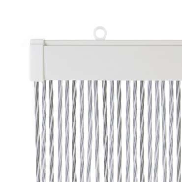 Rideau de porte String blanc/gris 60x190 cm