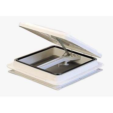 Lanterneau 400 x 400 mm avec capot et cadre gris clair