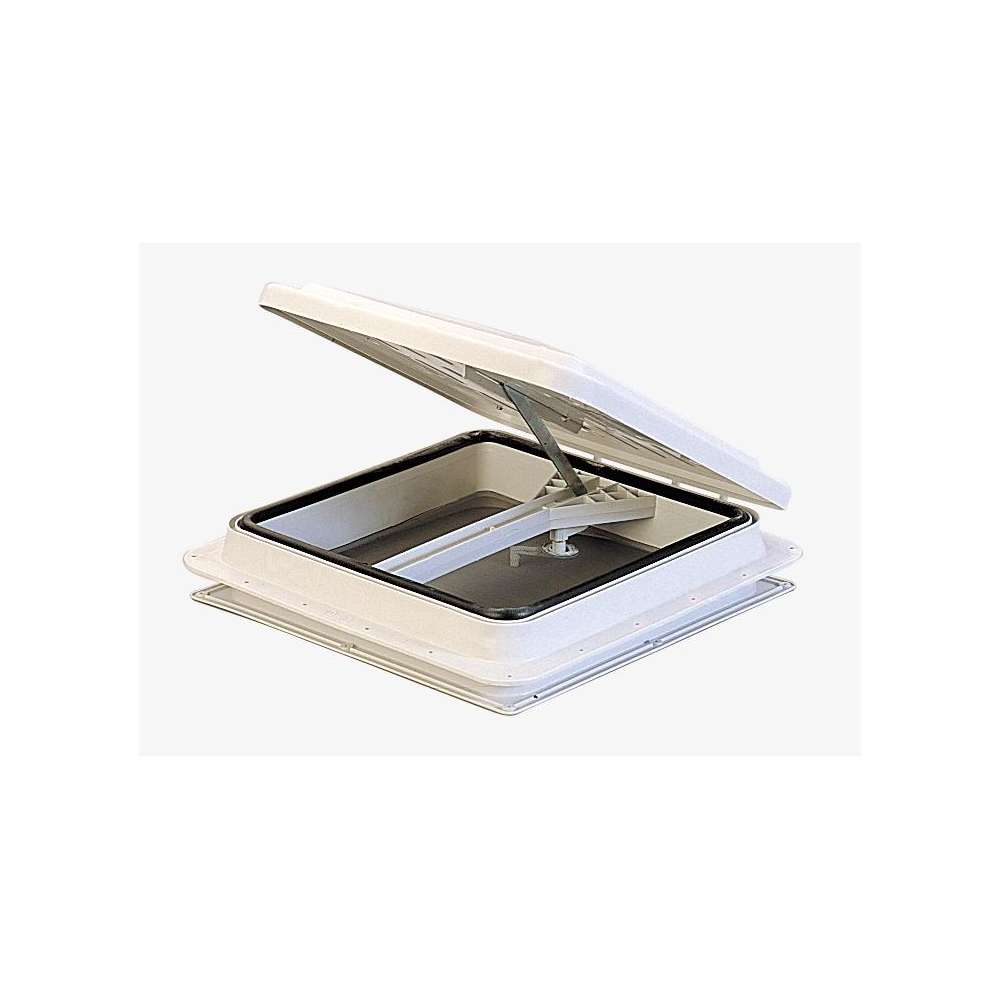 Lanterneau 400 x 400 mm avec capot et cadre gris clair