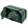 Socle 12 V avec prise double USB en applique