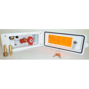 Boîtier gaz et eau froide avec fermeture et interrupteur