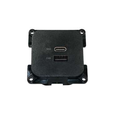 C-line prise USBA+C noire avec cadre