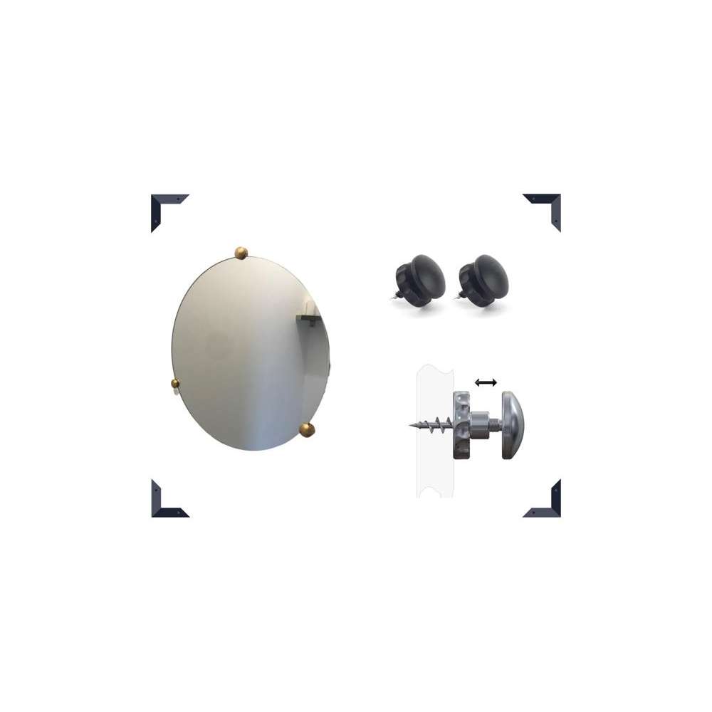 Support miroir réglable  - paroi épaisse