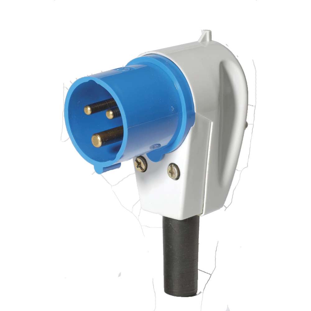 Fiche CEE 17 de raccordement mâle coudée 16 A