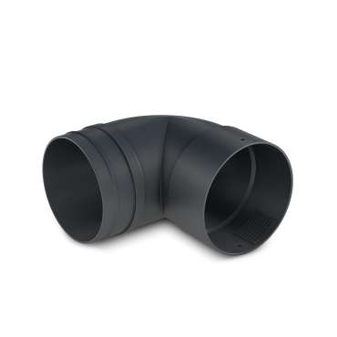 Coude raccordement sur radiateur Ø65 mm - Noir
